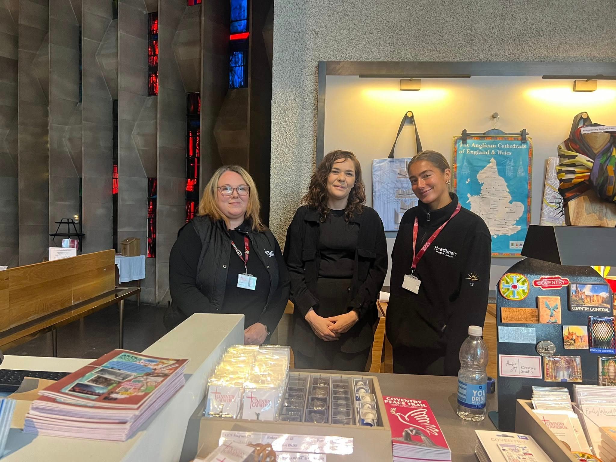 Volunteers at the Coventry Cathedral shop and welcome desk