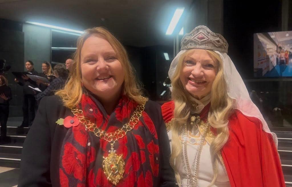The Lord Mayor of Coventry with a Coventry Diversity Forum member at a civic service